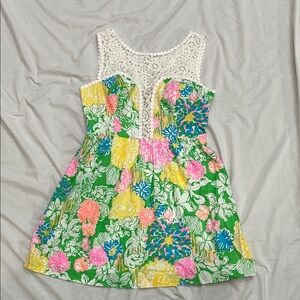Lilly Pulitzer Brand New Green Floral Dress with Lace